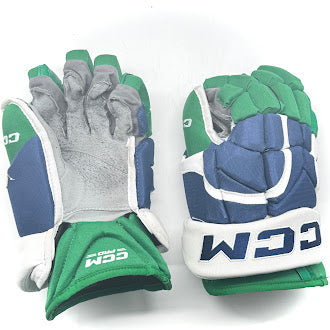 CCM HG12 - Gant NHL Pro Stock d'occasion - Stefan Noesen (bleu/vert/blanc)